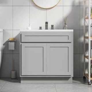39 in. W x 21 in. D x 32.5 in. H 2-Doors Bath Vanity Cabinet Only in Gray (Unassembled) | The Home Depot