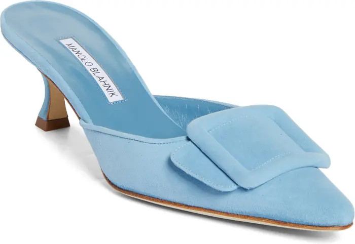 Manolo Blahnik Maysale Buckle Pointed Toe Mule (Women) | Nordstrom | Nordstrom
