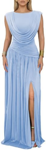 Athena Women's Convertible Cowl Neck Sleeveless Slit Maxi Dress | Amazon (US)