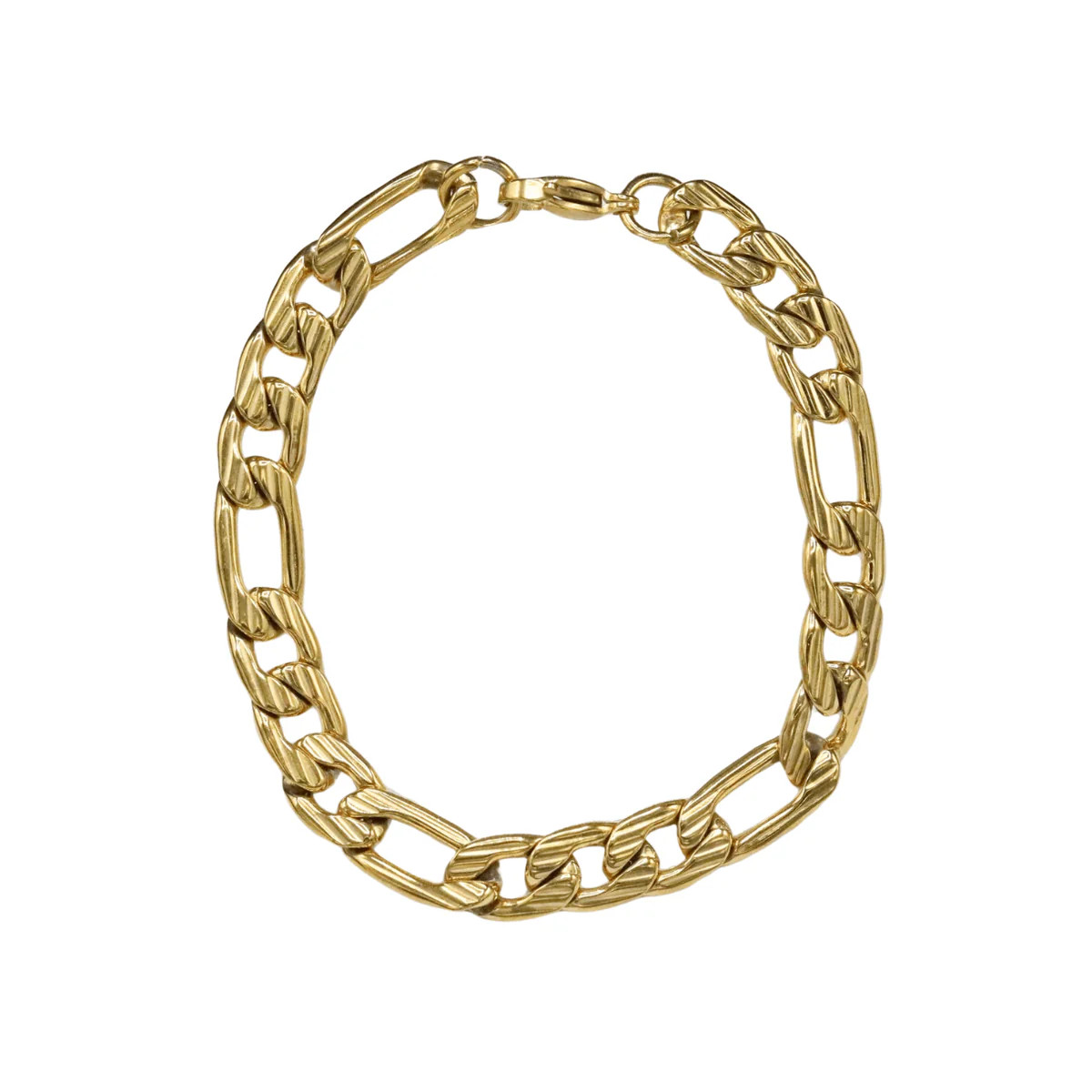 Thick Figaro Bracelet- Gold - Ahava J | Ahava Jewels