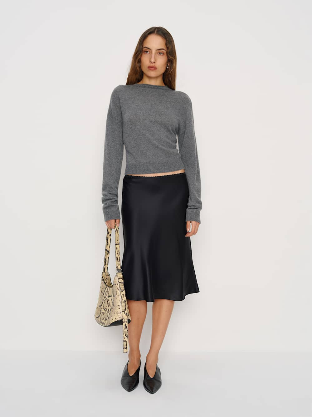 Layla Silk Knee Length Skirt | Reformation (Global)