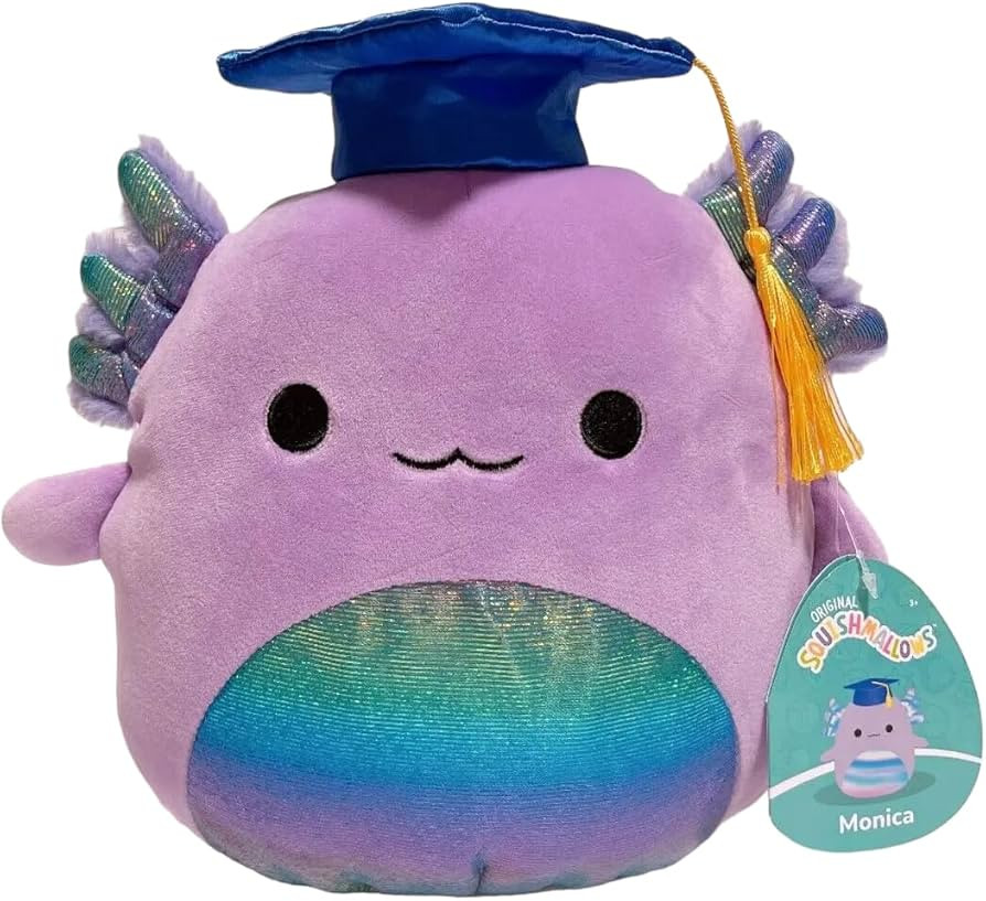 Squishmallows 2024 Everyday Squad 8" Plush Toy (8" Monica The Graduation Axolotl) | Amazon (US)