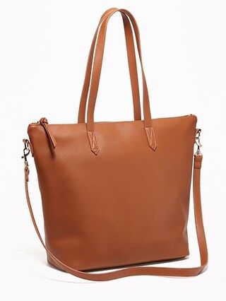 Faux-Leather Zip-Top Tote for Women | Old Navy US