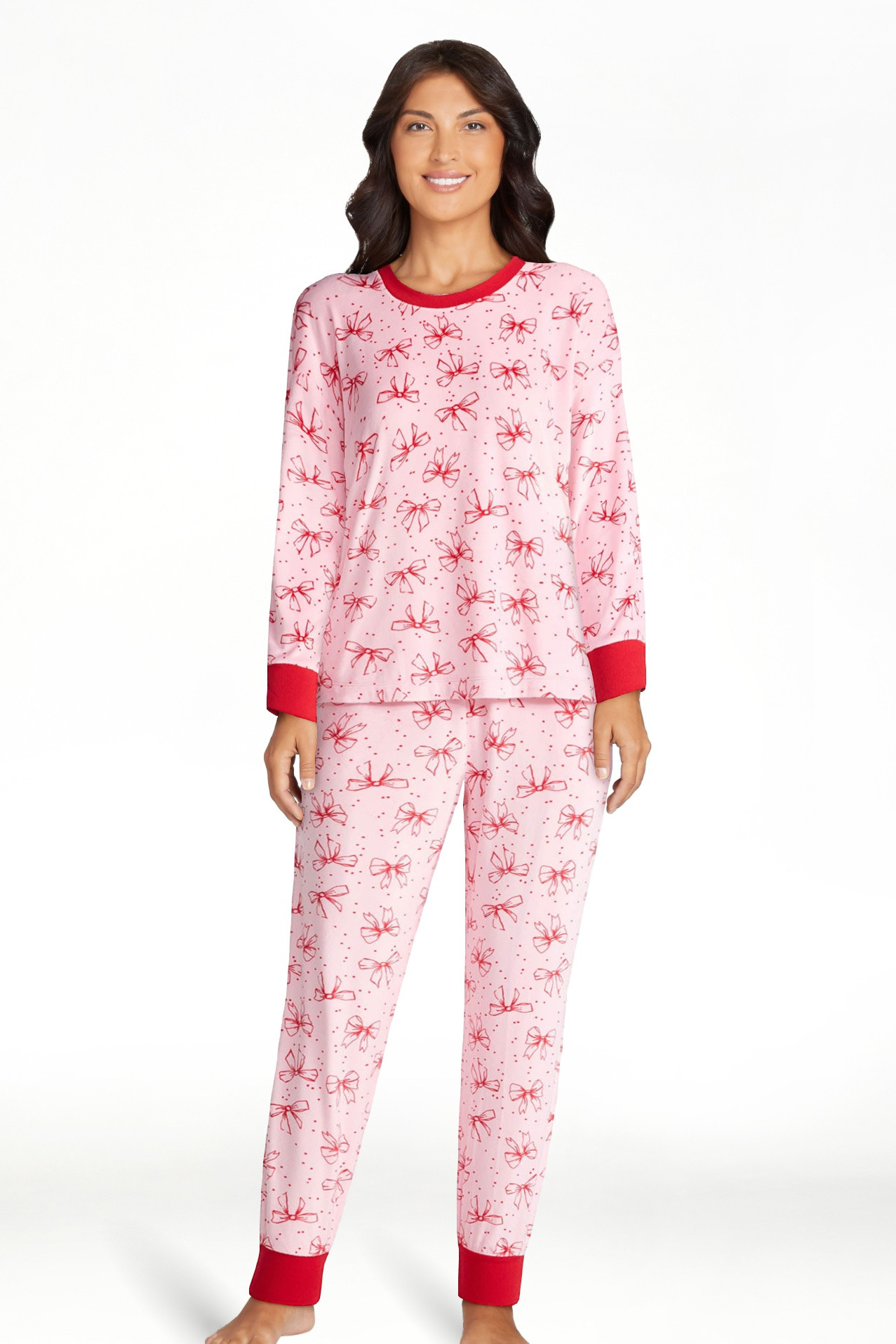 Joyspun Women’s Stretch Velour Long Sleeve Top, Pants, and Socks Pajama Set, 3-Piece, Sizes XS-... | Walmart (US)