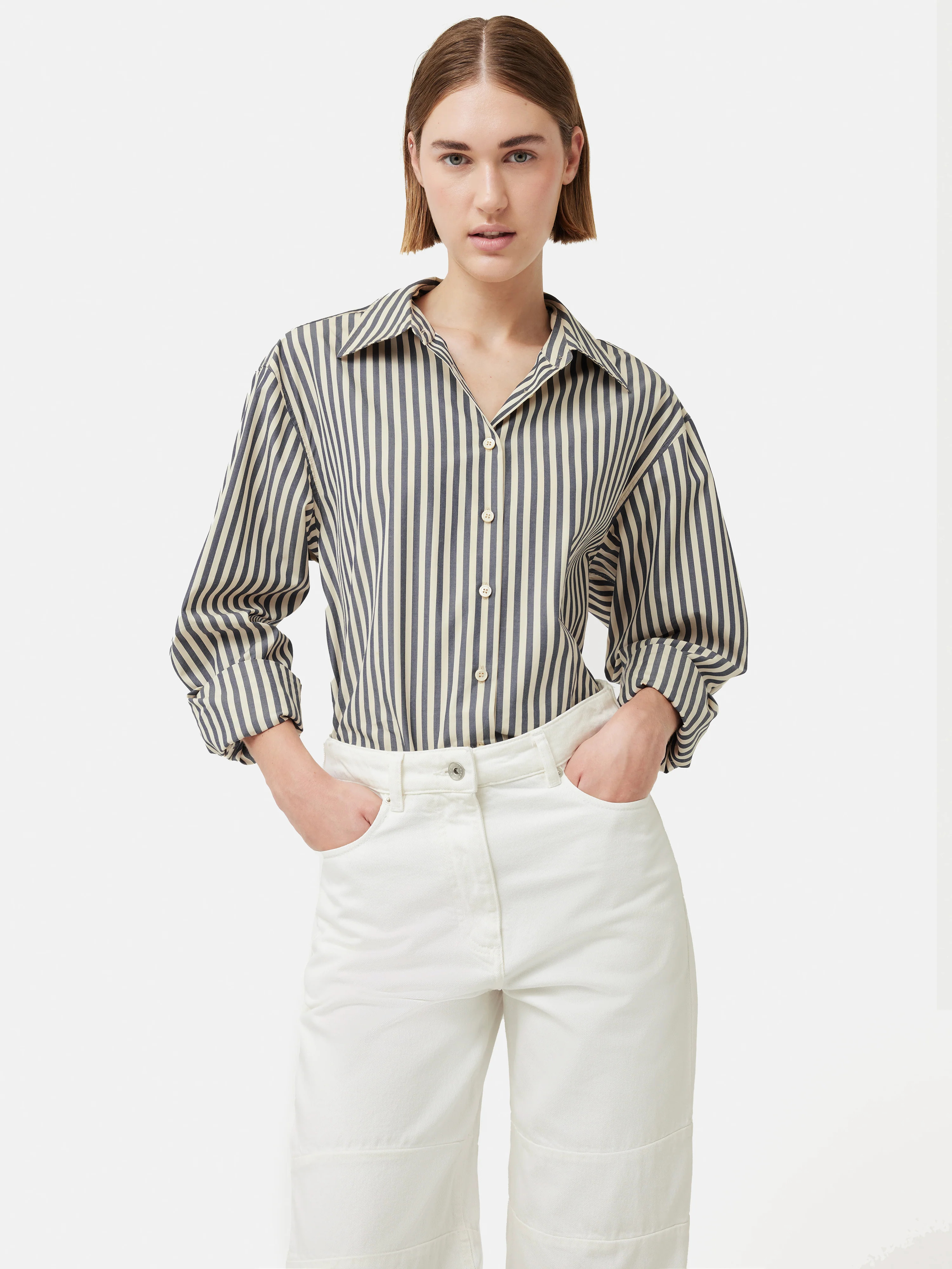 Cotton Poplin Stripe Shirt | Jigsaw (UK)