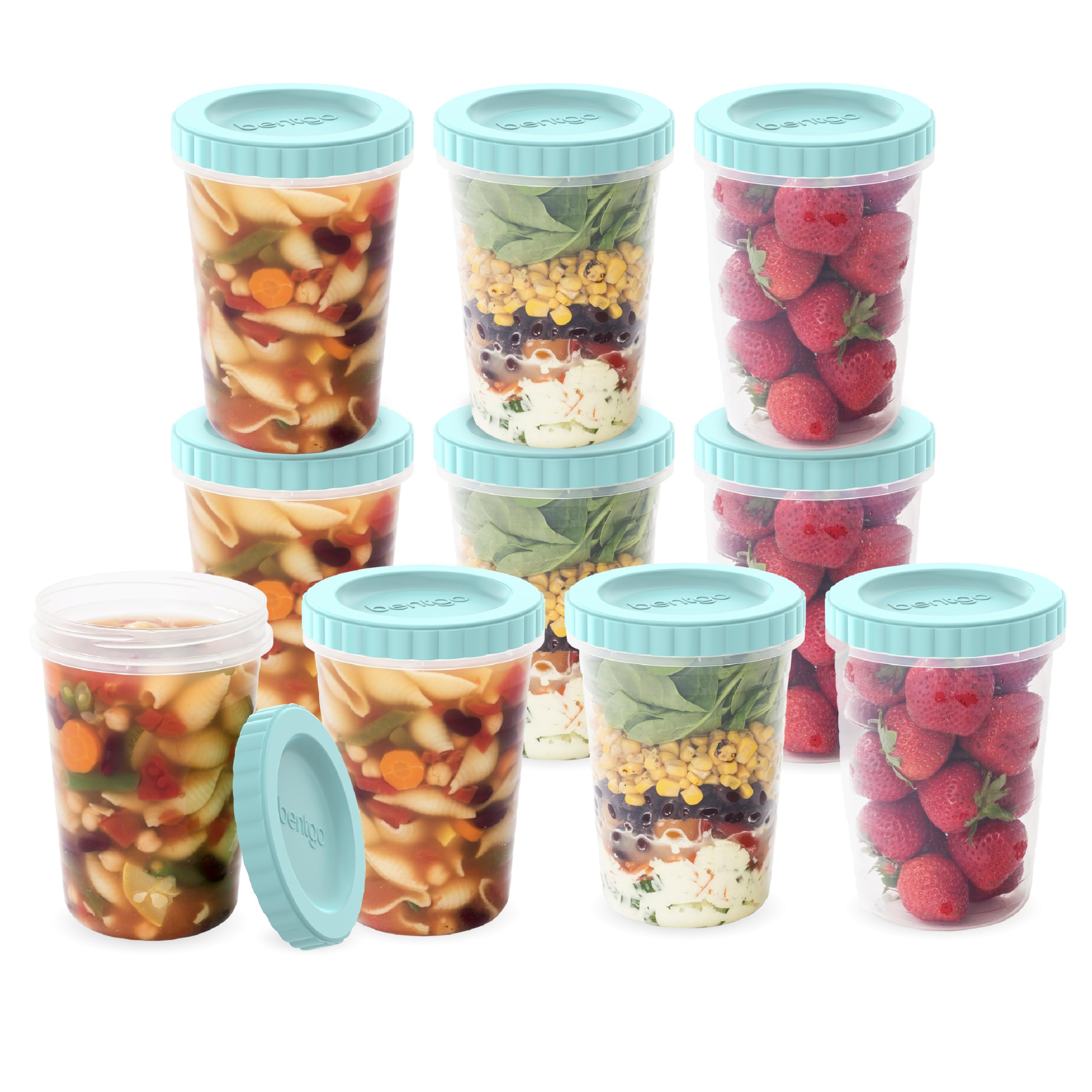 Bentgo Prep - 20 Piece 32 fl oz Leak-Proof Deli Containers with Lids, Food Storage for Meal Prep,... | Amazon (US)