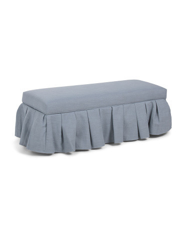 50X18 Box Pleated Bench With Storage, Polyester | TJ Maxx
