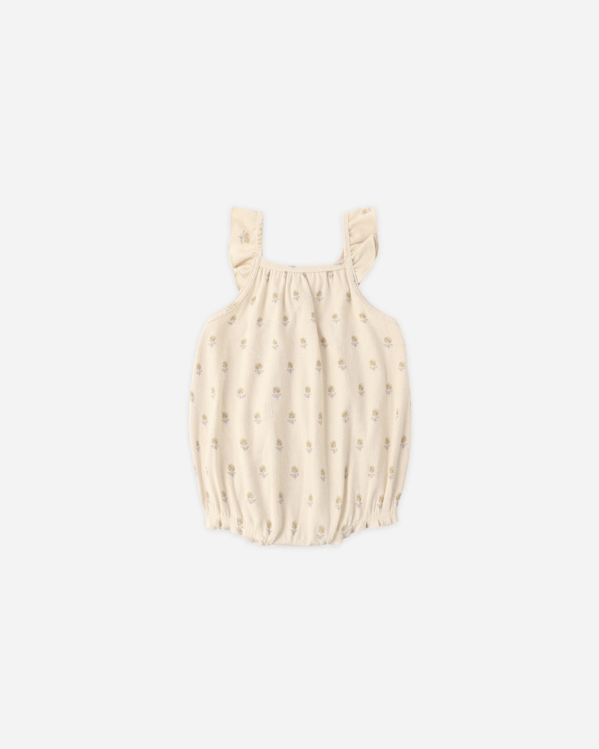 Ribbed Ruffle Romper Buttercup | Rylee + Cru