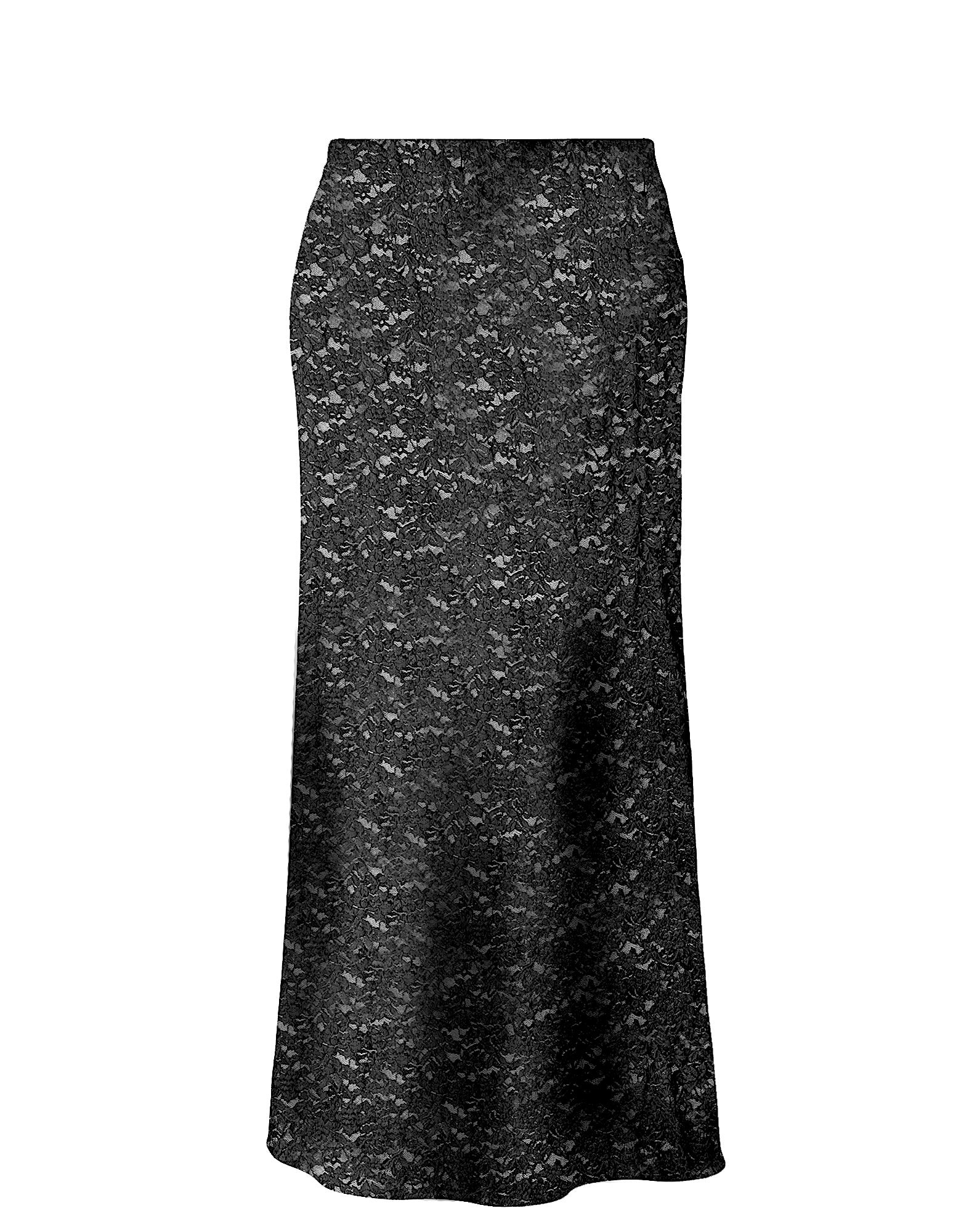 Gianna Stretch Lace Mermaid Maxi Skirt - Black | BAACAL Limited, LLC