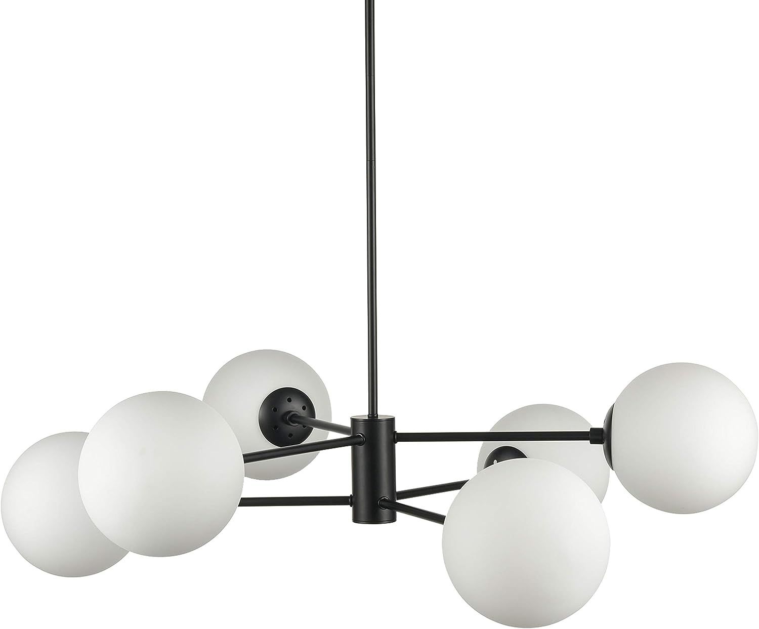 Linea di Liara Caserti Black Modern Sputnik Chandelier Modern Ceiling Light 6 Glass Globe Lights ... | Amazon (US)
