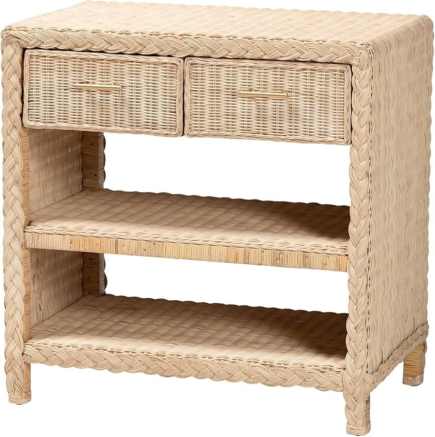 bali & pari Lanica Japandi Sun Bleached Rattan 2-Drawer Console Table | Amazon (US)