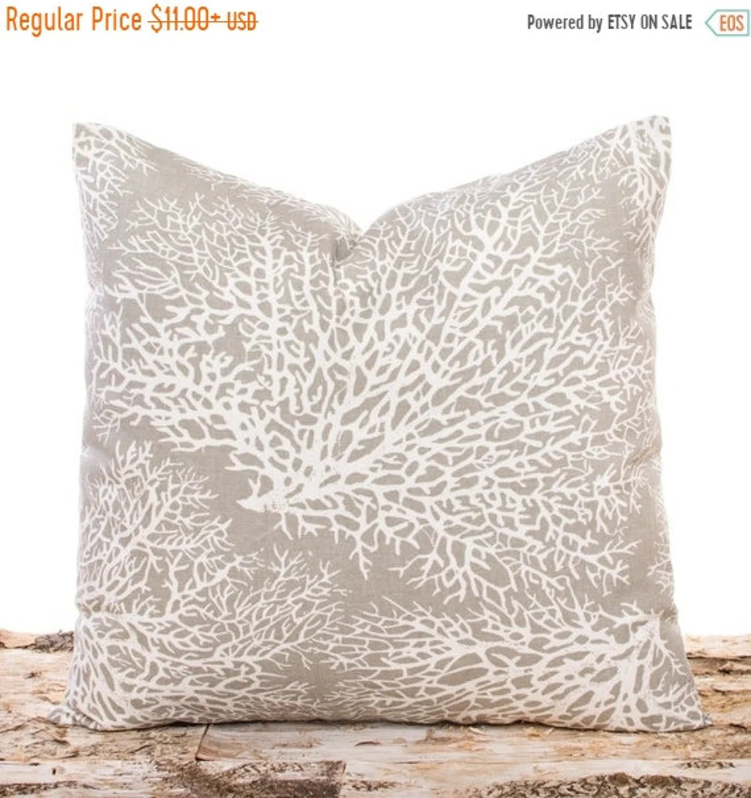 SALE ENDS SOON Light Brown Beach Pillow Nautical Pillows Tan - Etsy | Etsy (US)