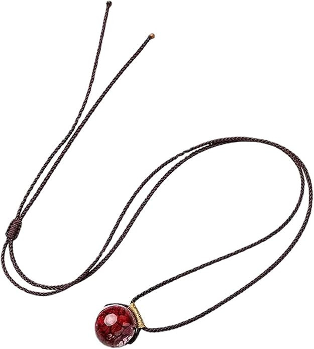 Feng Shui Pendant,Natural Purple Cinnabar Crystal Cinnabar Beads Pendant Necklace Feng Shui Wealt... | Amazon (US)