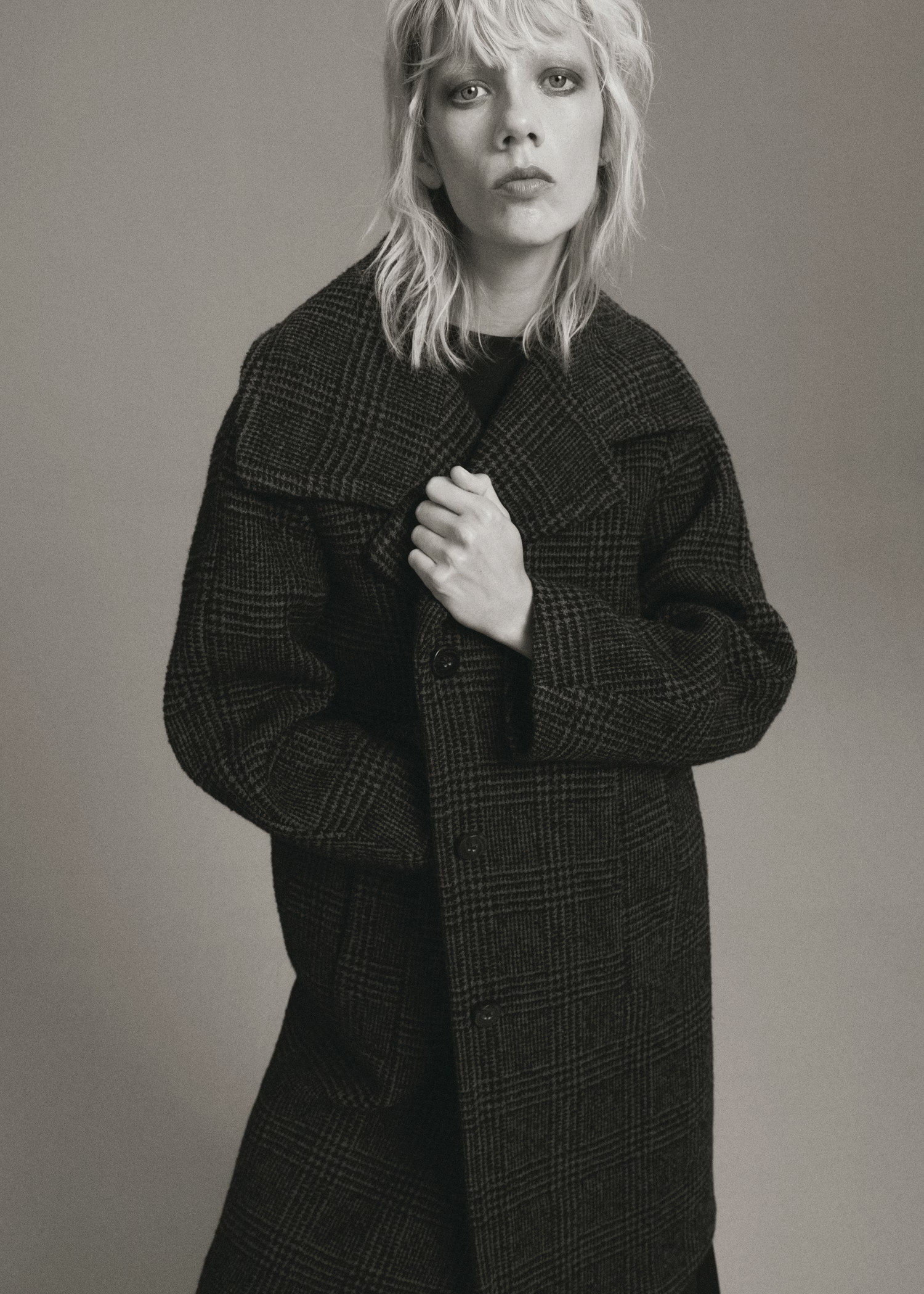 Checked wool-blend coat | MANGO (UK)