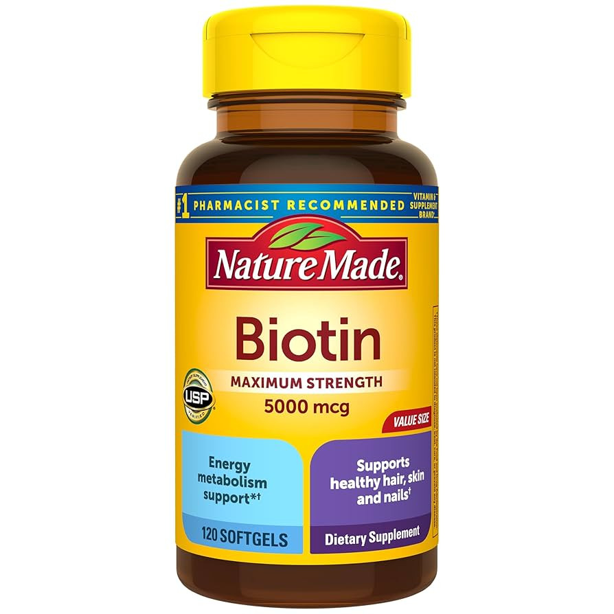 Maximum Strength Biotin 5000 mcg Softgels, 120 Count Value Size | Amazon (US)