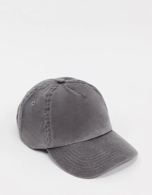 ASOS DESIGN baseball cap in washed black | ASOS (Global)