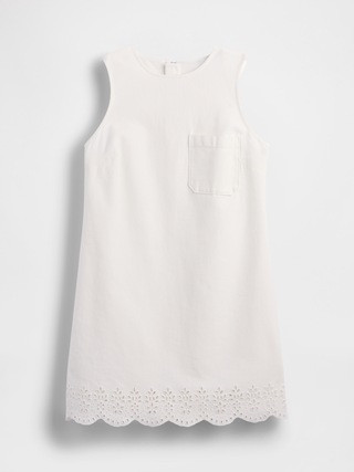 Eyelet Hem Mini Shift Dress | Gap (US)