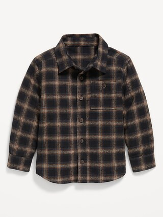 Long-Sleeve Plaid Flannel Pocket Shirt for Toddler Boys | Old Navy (US)