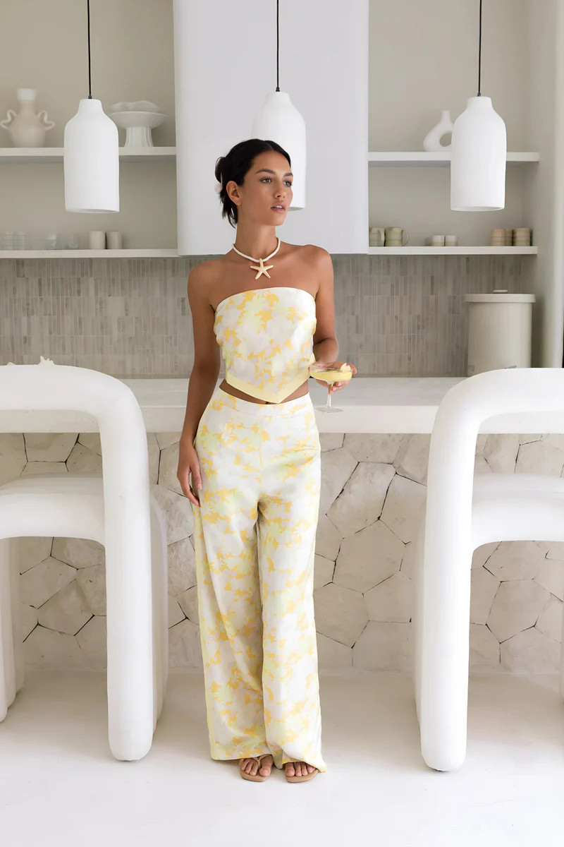 Radiant Romances Satin Set Yellow | Fortunate One