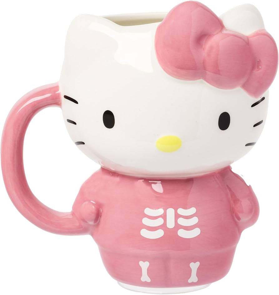 Silver Buffalo Sanrio Hello Kitty Halloween Spooky Pink Skeleton Costume Ceramic 3D Sculpted Mug,... | Amazon (US)