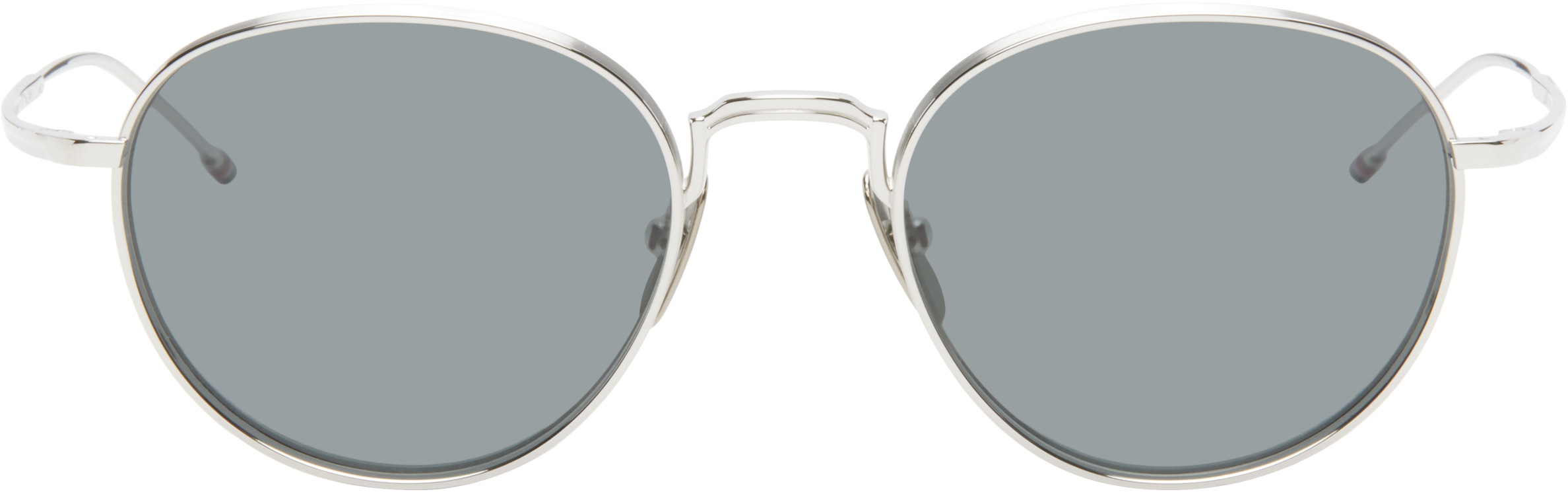 Thom Browne Silver Titanium Round Sunglasses | SSENSE