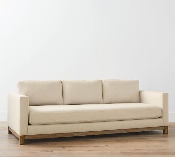 Jake Upholstered Sofa with Wood Legs | Pottery Barn (US)