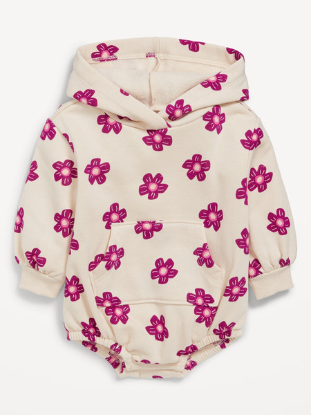 Unisex Printed Long-Sleeve Hooded One-Piece Romper for Baby | Old Navy (US)