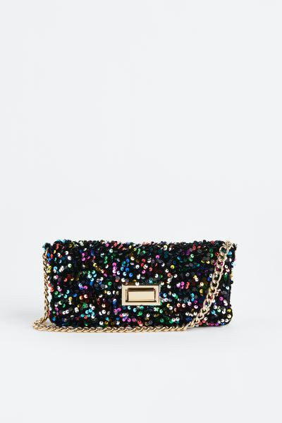 Schultertasche mit Pailletten | H&M (DE, AT, CH, NL, FI)