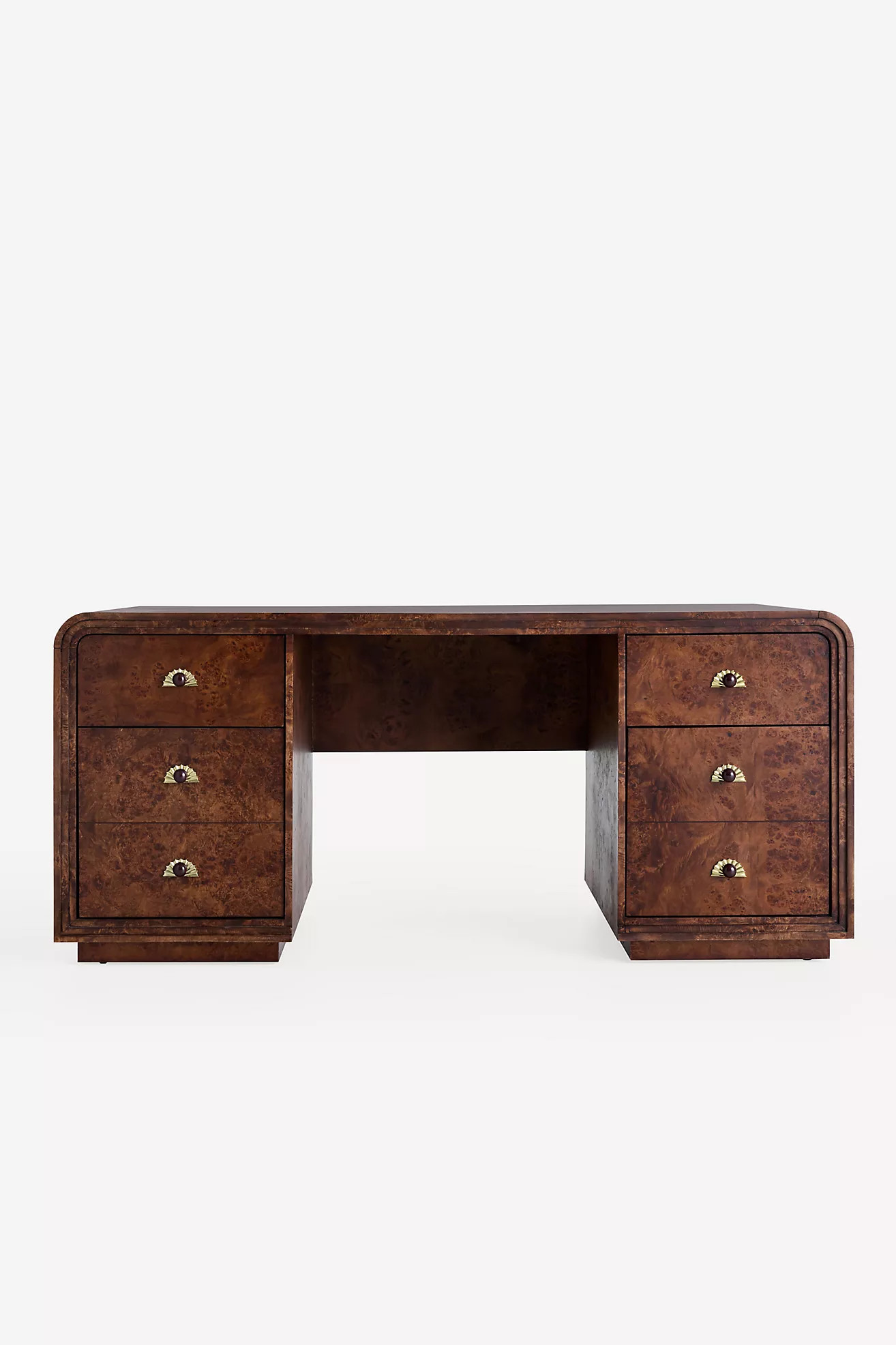 Betti Burl Wood Executive Desk | Anthropologie (US)