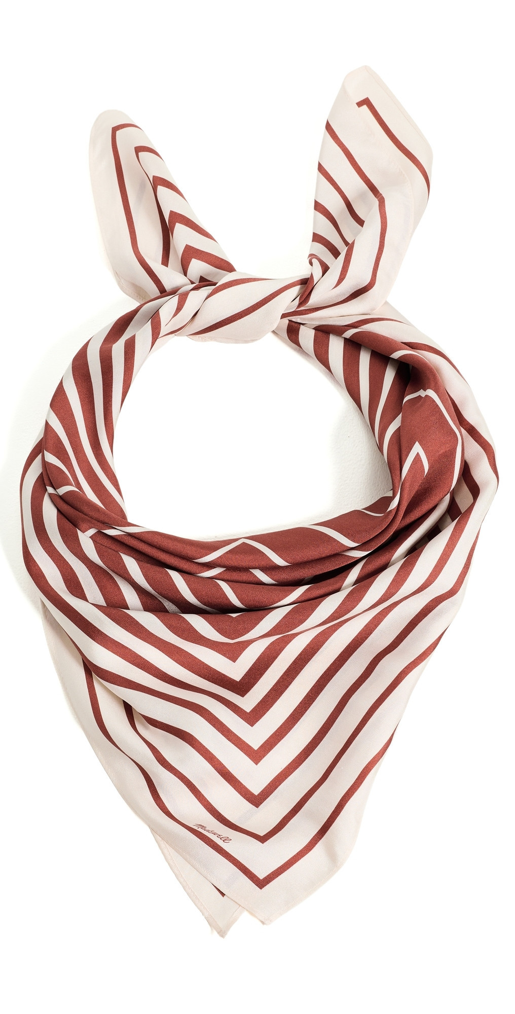 Madewell Medium Silk Bandana Variegated Stripe Barn Red One Size | Shopbop