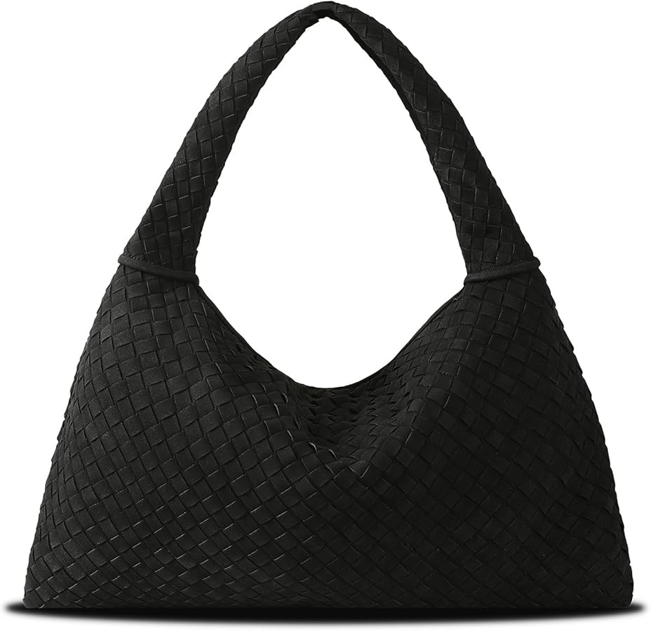 Vegan Leather Woven Tote, Vintage Suede Hobo, Suede Woven Purse, Large Leather Shoulder Bag Braid... | Amazon (US)