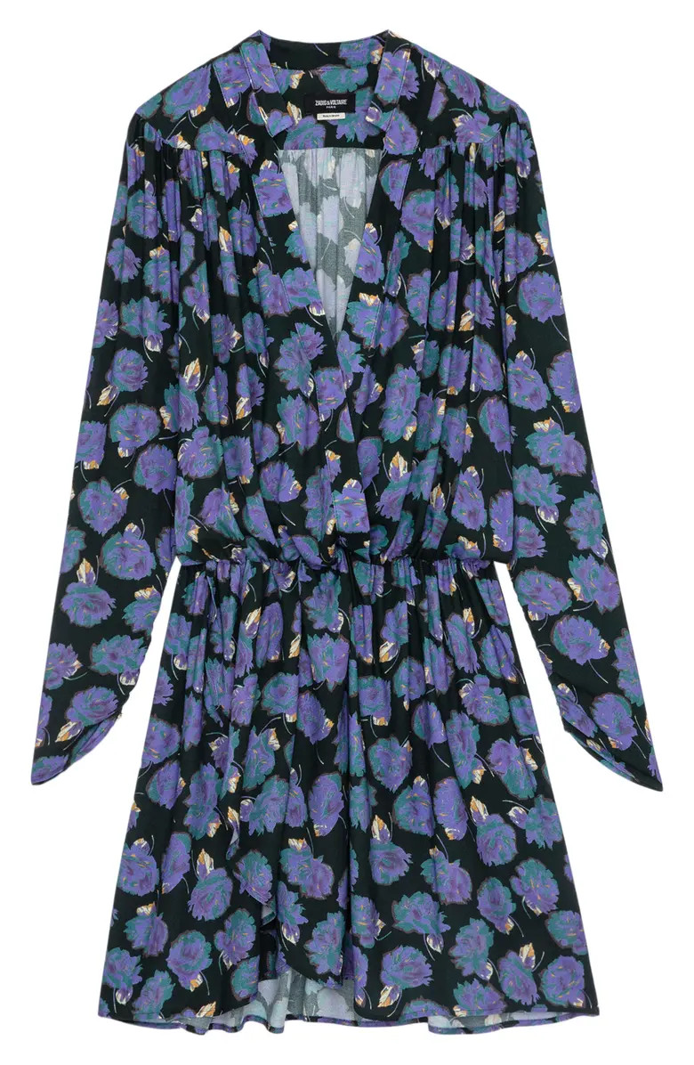 Reveal Roses Long Sleeve Drop Waist Dress | Nordstrom