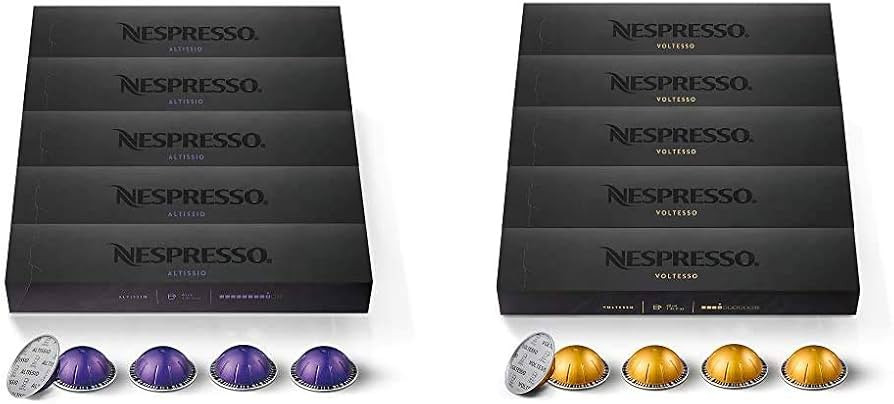 Nespresso Capsules VertuoLine, Altissio and Voltesso, Medium and Mild Roast Espresso Coffee, 100 ... | Amazon (US)