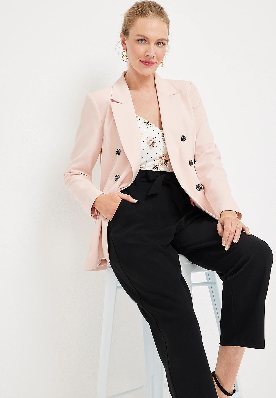 Premia Double Breasted Blazer | Maurices