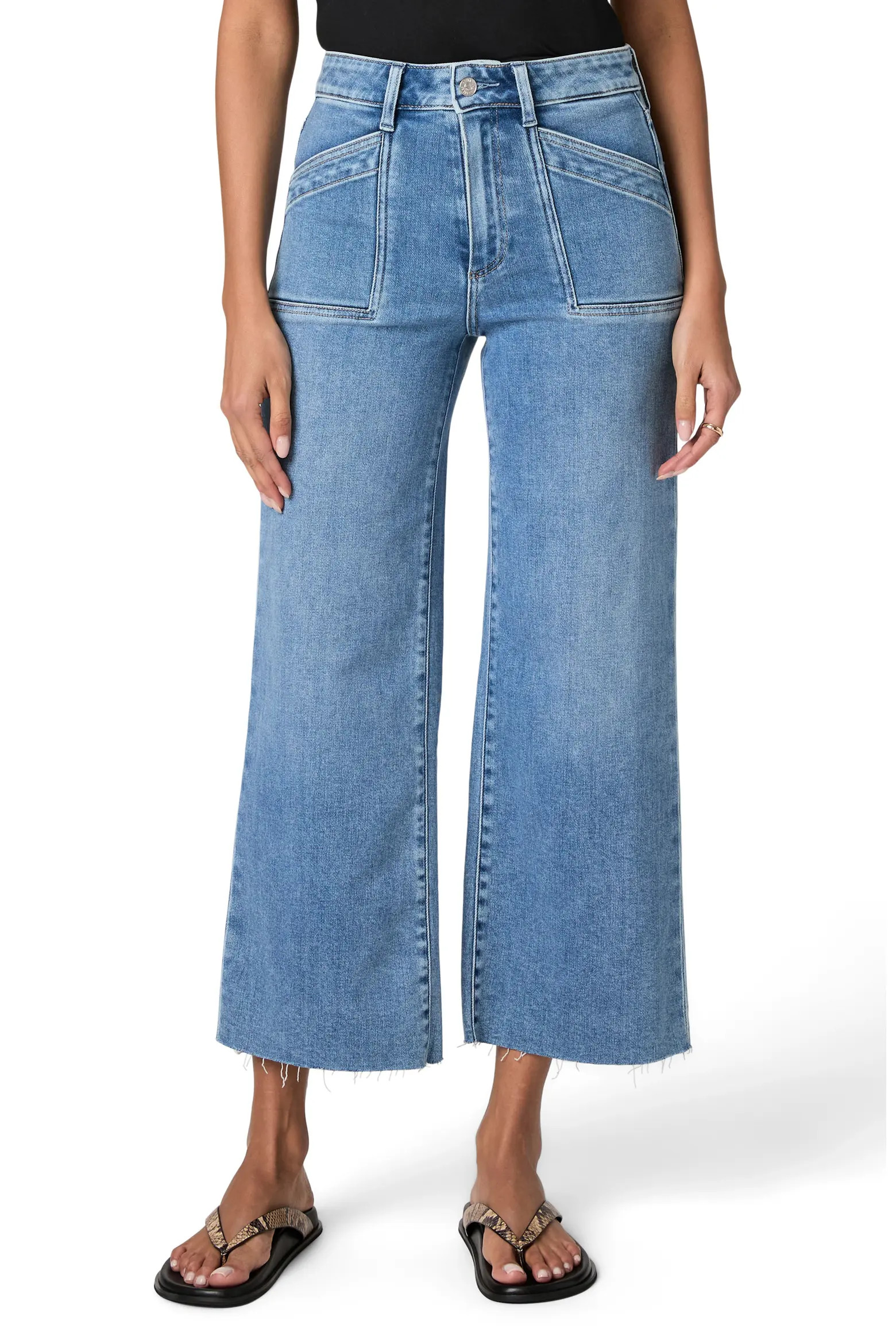 Anessa Raw Hem High Waist Ankle Wide Leg Jeans (Women) | Nordstrom | Nordstrom