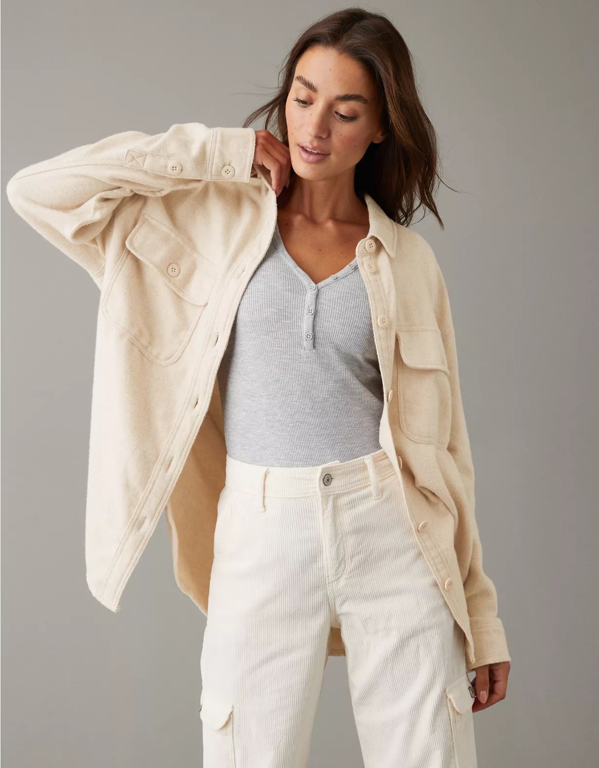 AE Oversized Fleece & Love Shacket | American Eagle Outfitters (US & CA)