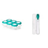 OXO Tot 2 Ounce Baby Blocks Food Storage Containers, Teal & Infant Feeding Spoon with Travel Case- T | Amazon (US)