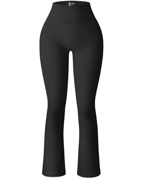 OQQ Women's Flared Pants High Waisted Yoga Leggings Stretchy Bell Buttom Wide Leg | Amazon (US)