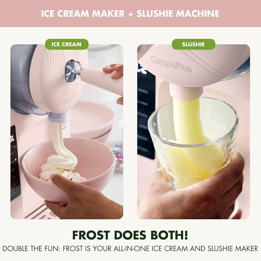 GreenPan Frost Ice Cream Maker & Slushie Machine, Soft Serve, Sorbet, Margaritas, Milkshakes, Fro... | Amazon (US)