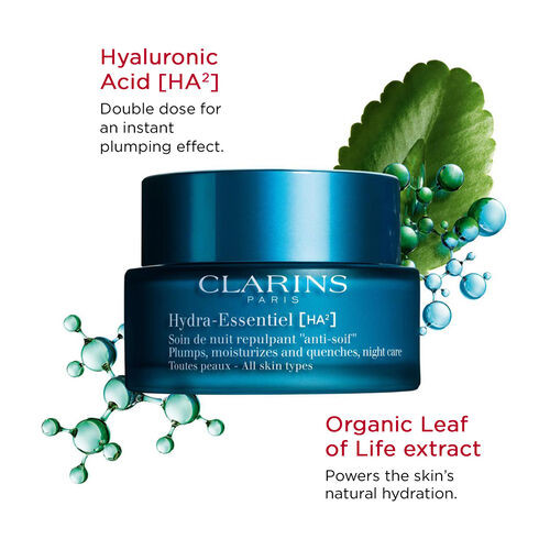 Hydra-Essentiel Night Moisturizer with Double Hyaluronic Acid | Clarins USA