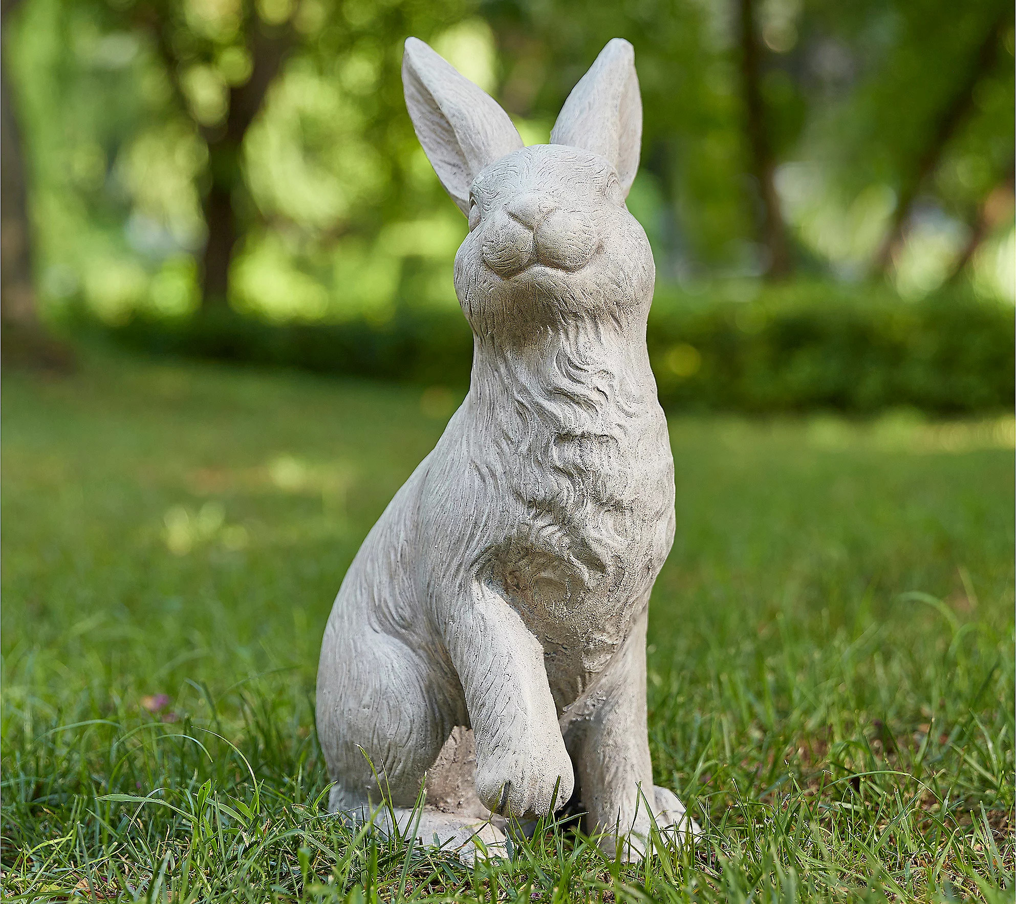 Glitzhome 18"" MGO Sitting Rabbit Garden Statue | QVC