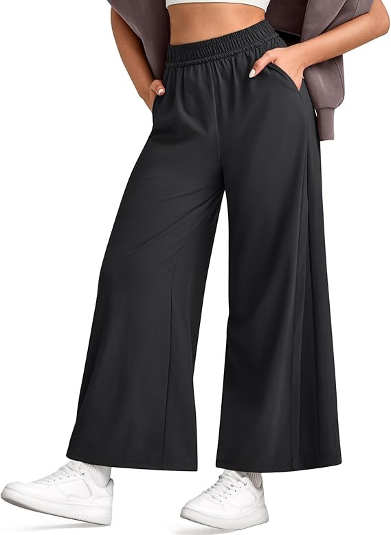 G4Free Lightweight Wide Leg Ankle Pants for Women High Waisted Yoga Trouser with Pockets Loose Fi... | Amazon (US)