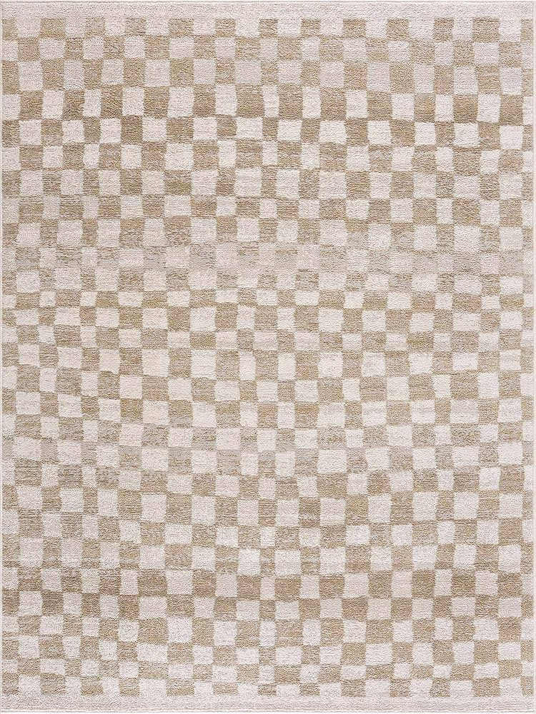 Benjy Modern Checkered Area Rug - Contemporary Geometric Carpet for Living Room, Bedroom, Kids Ro... | Amazon (US)
