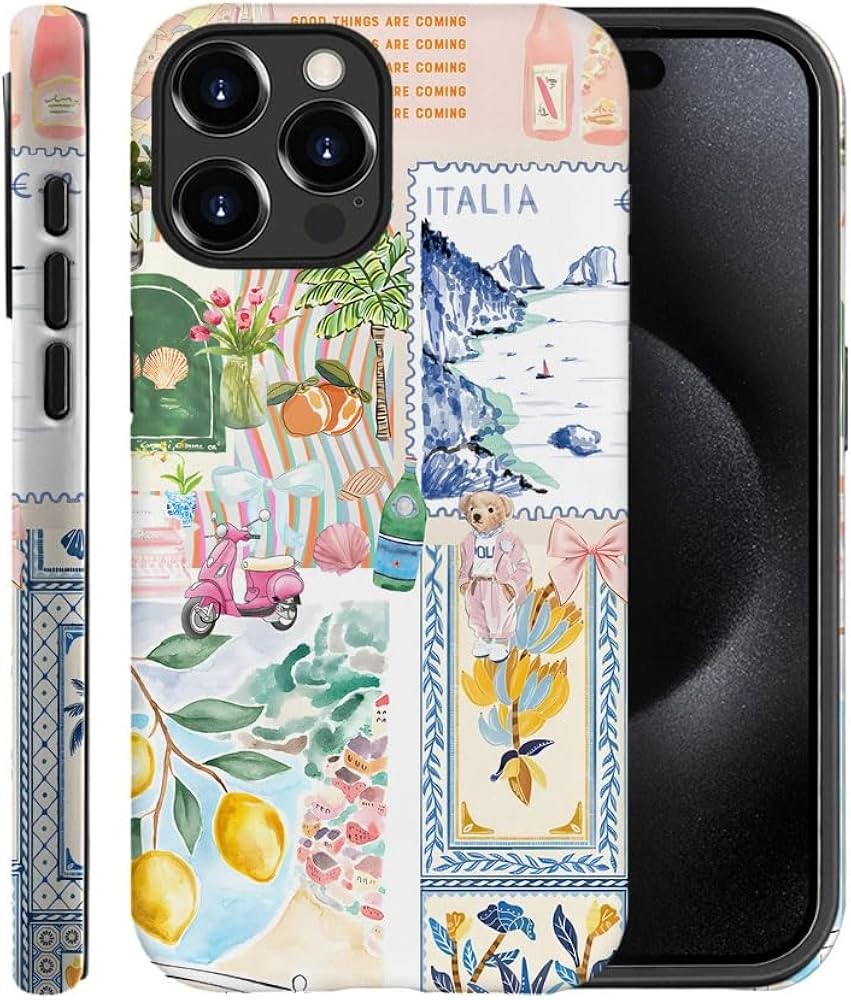 Case for iPhone 16 Pro Max,Frosted Case for Women Girls,Drop Scratch Protective Cover-Italian Sum... | Amazon (US)