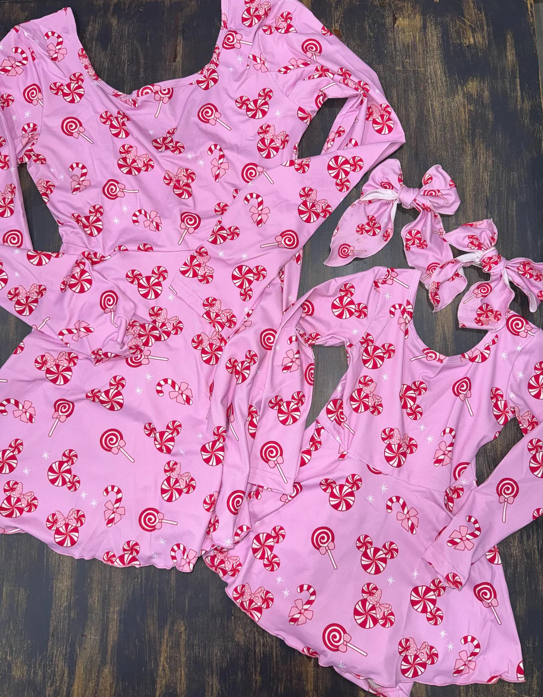 Christmas Pink Mickey Peppermint and Candy Disney Tennis Dress, Disney Outfit For Women, Mickey C... | Etsy (US)