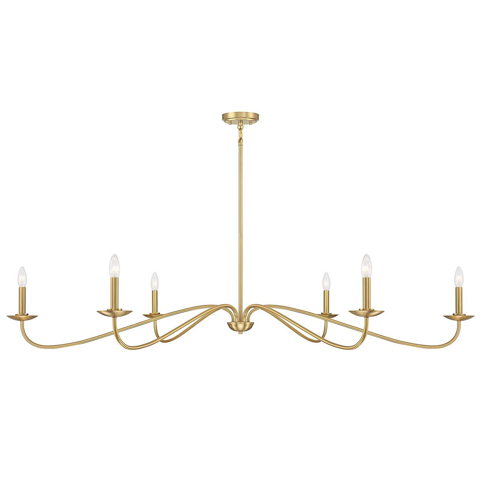 62 Inch 6 Light Chandelier by Meridian Lighting | 1800 Lighting