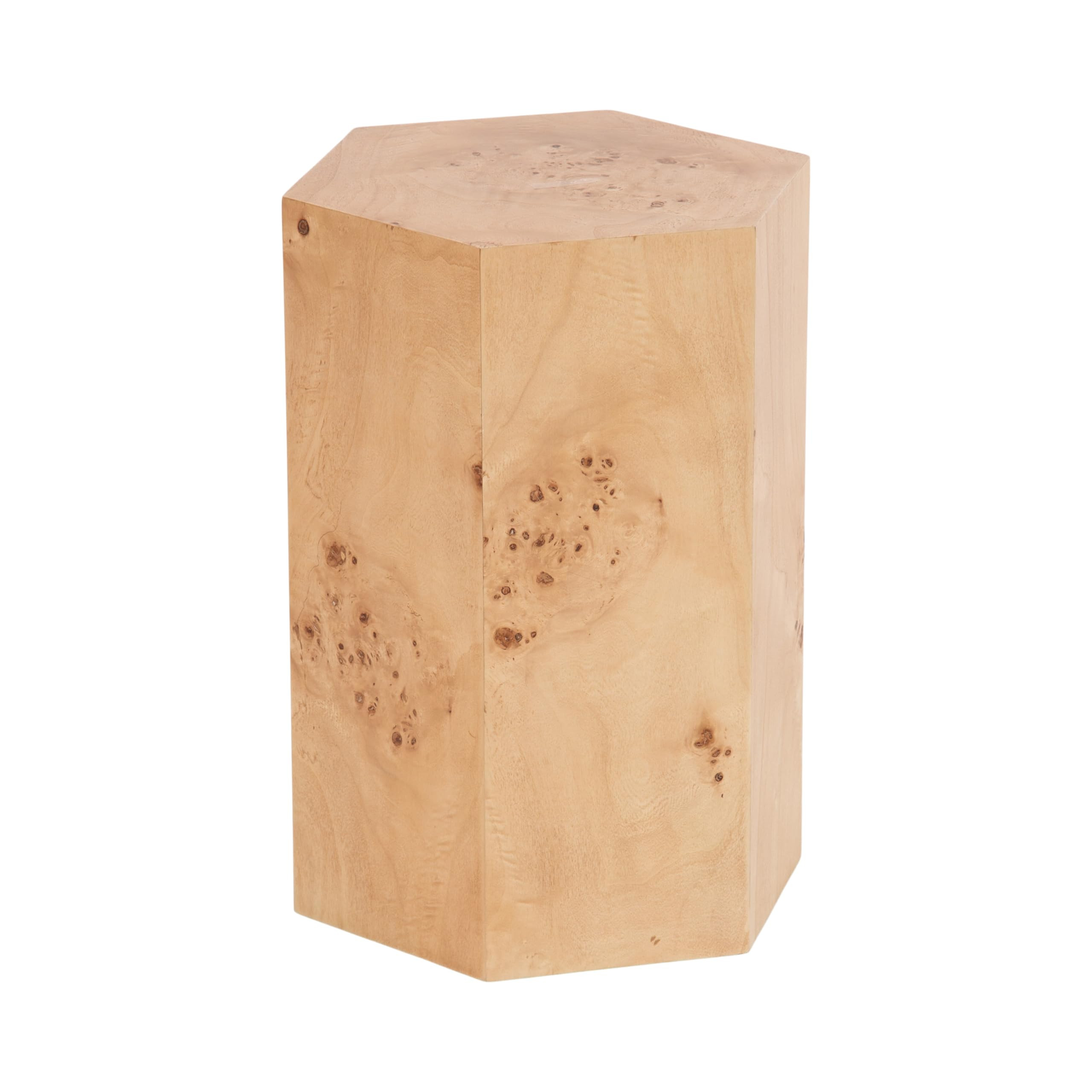 Kate and Laurel Berkett Hexagon Burlwood Side Table, 14 x 12 x 19, Natural Wood, Transitional End... | Amazon (US)