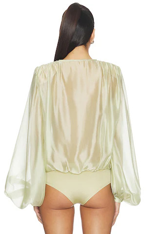 Ashanti Organza Bodysuit in Pistaschio | Revolve Clothing (Global)