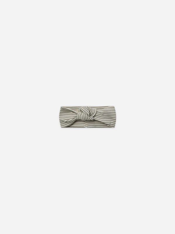 ribbed knotted headband | fern stripe | Quincy Mae