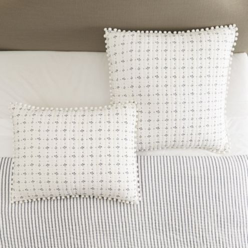 Georgie Pom Pom Quilted Sham | Ballard Designs, Inc.